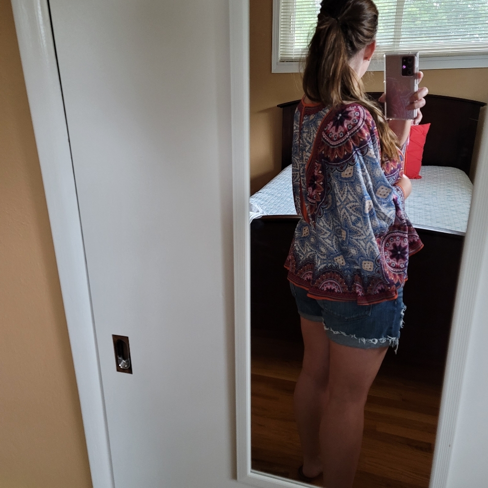 Boho Flutter Sleeve Blouse - image 4